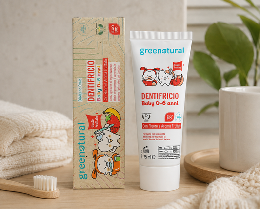 Greenatural Dentifricio Baby 0-6 anni  con fluoro