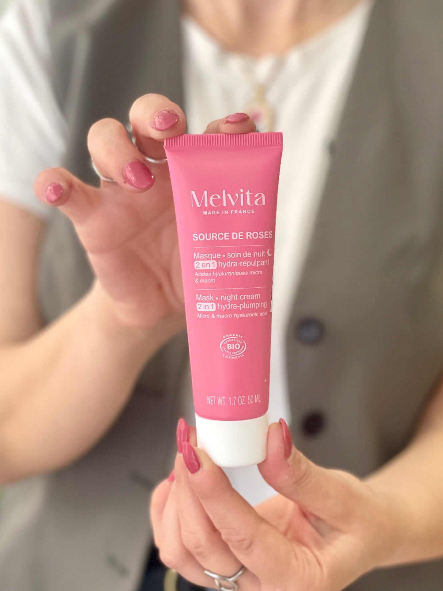Melvita Source de Roses | Maschera 2-in-1 Hydra-Replumping