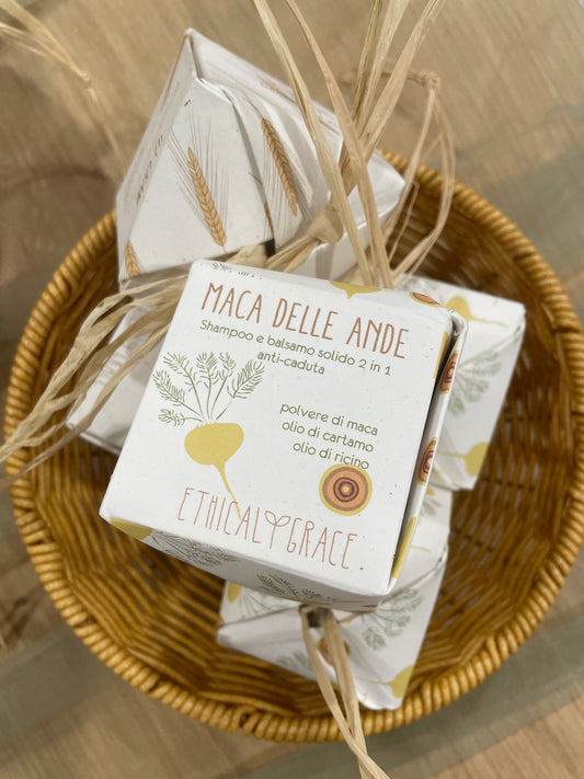 Ethical Grace |  Maca delle Ande Shampoo Solido Anticaduta 2 in 1 – Rinforzante Capelli
