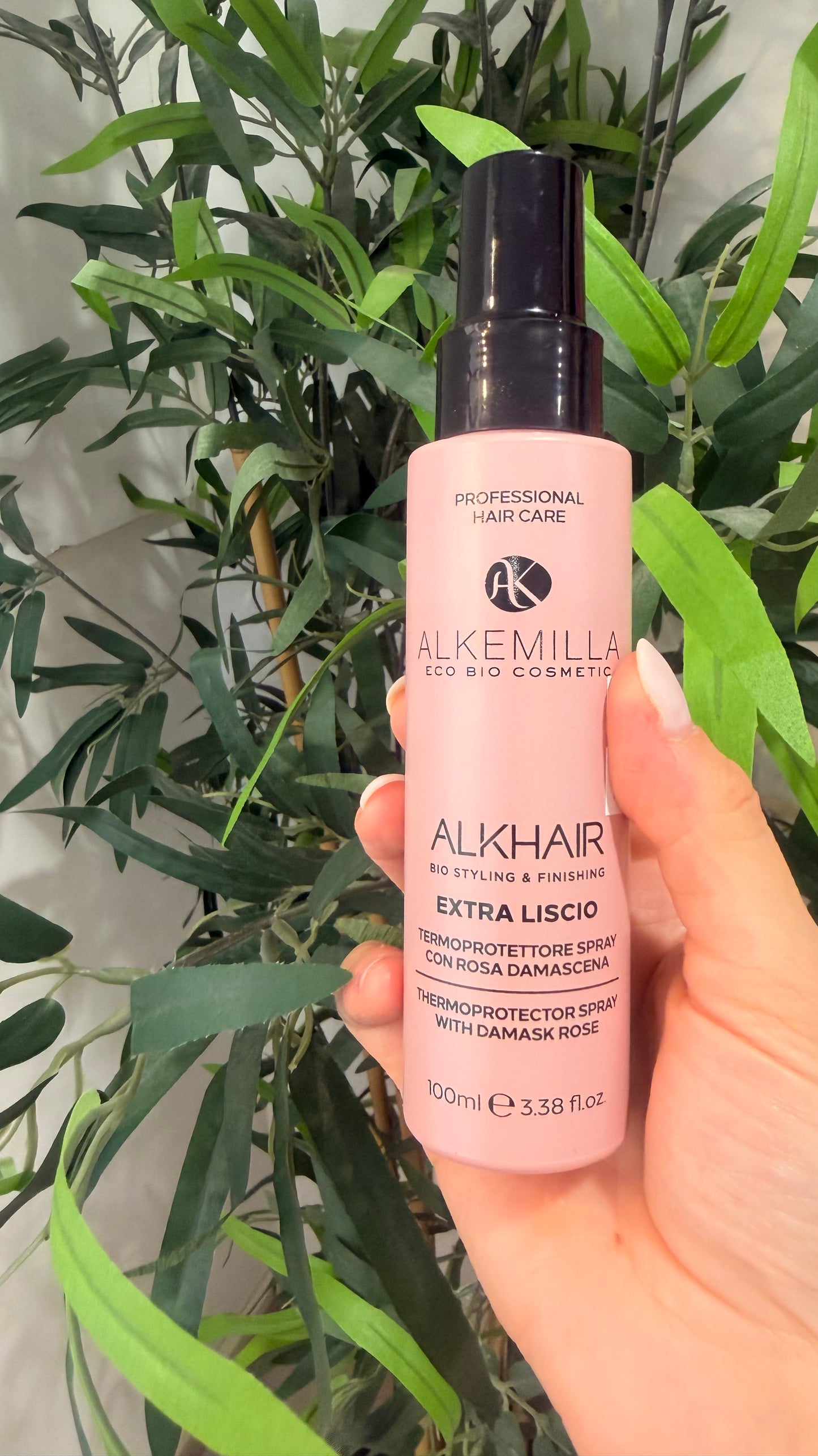 Alkemilla Termoprotettore Spray Piastra E Phon con rosa damascena extra liscio
