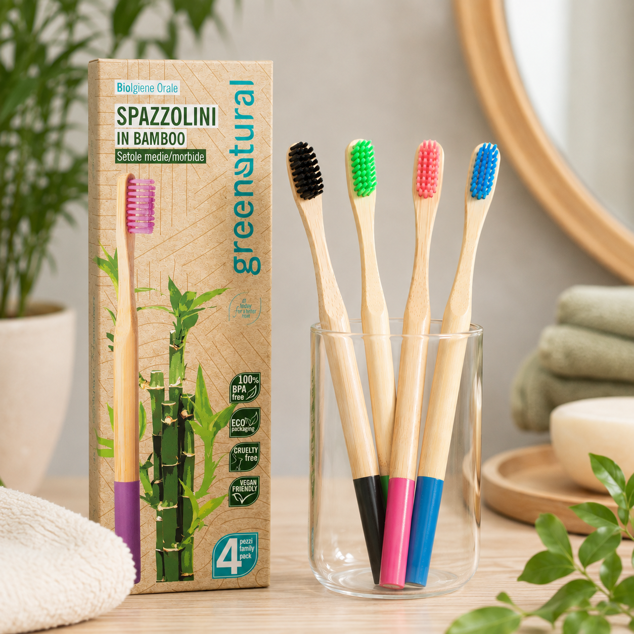 Greenatural Spazzolini Family Pack in  Bamboo