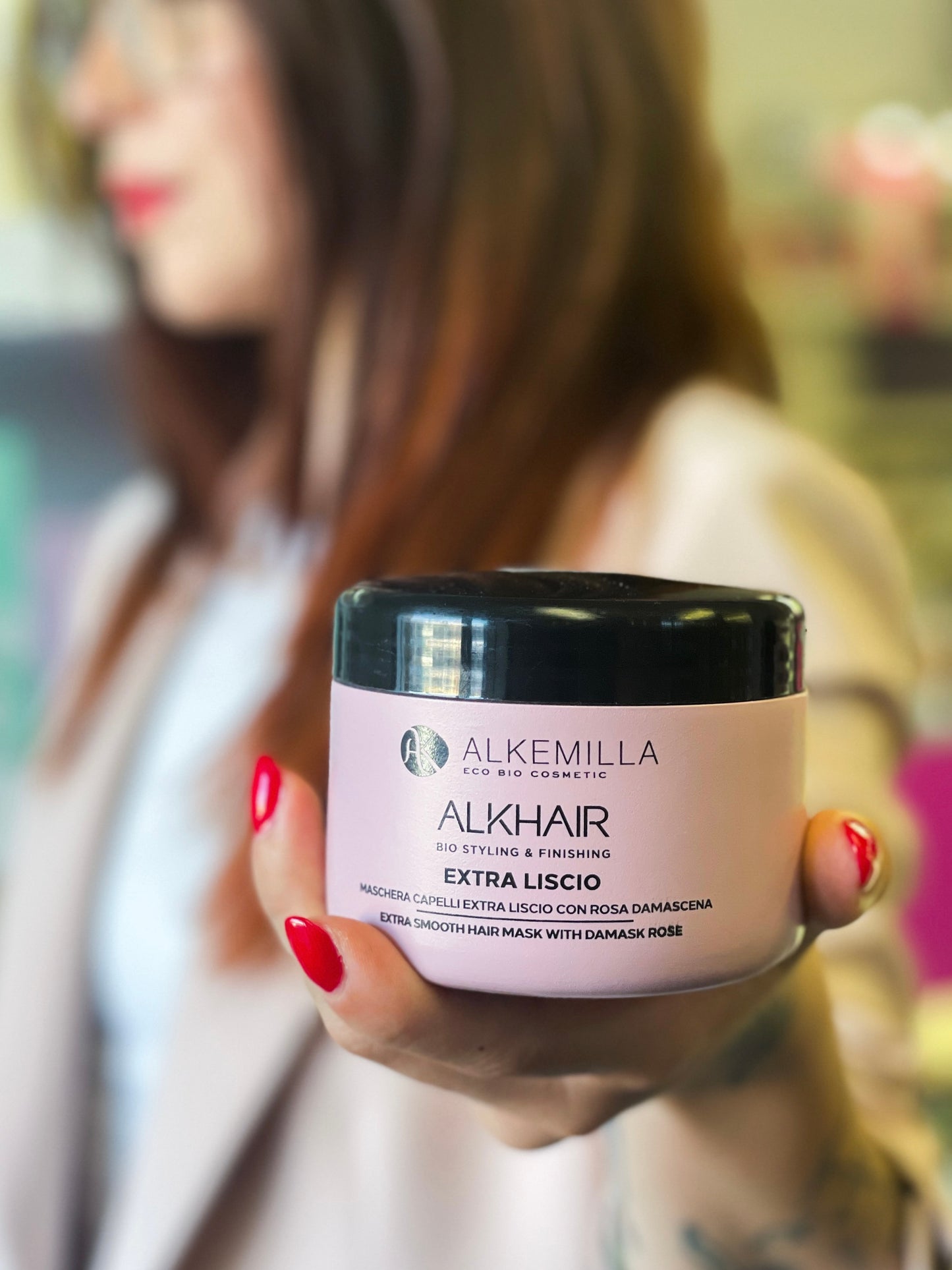 Alkemilla Maschera Capelli Extra Liscio con Rosa Damascena